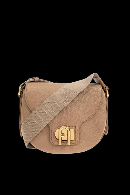 Furla Logo Plaque Foldover-Top Shoulder Bag