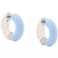 Small Crystal Hoop Earrings, 0.65"