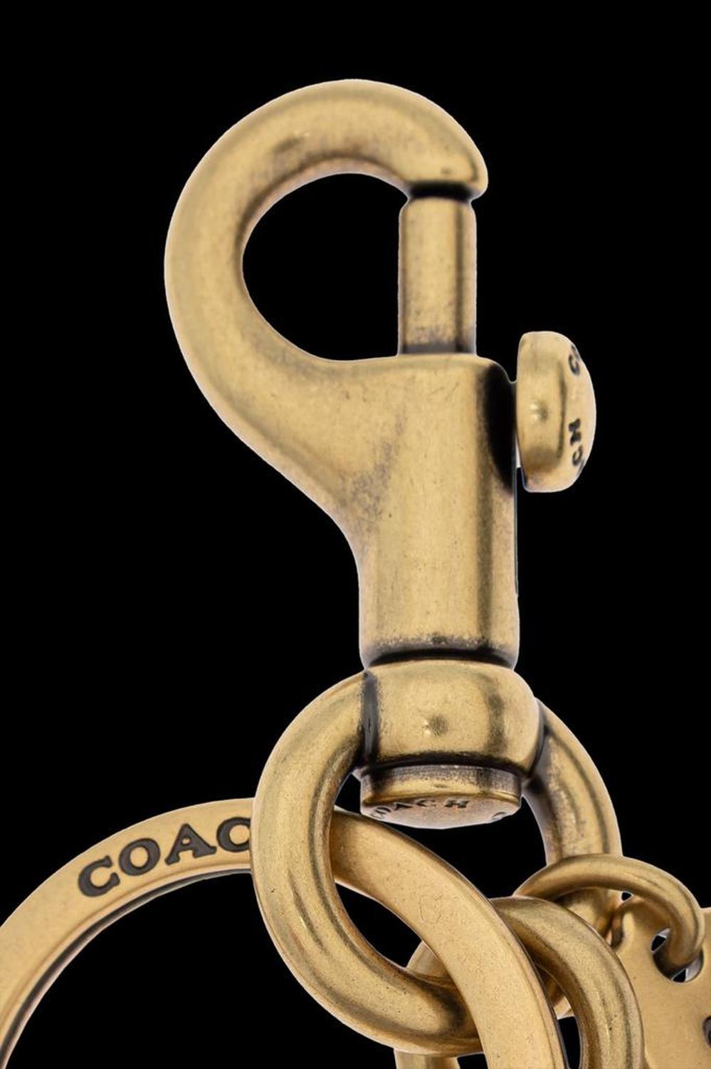 Coach Logo Plaque Keychain