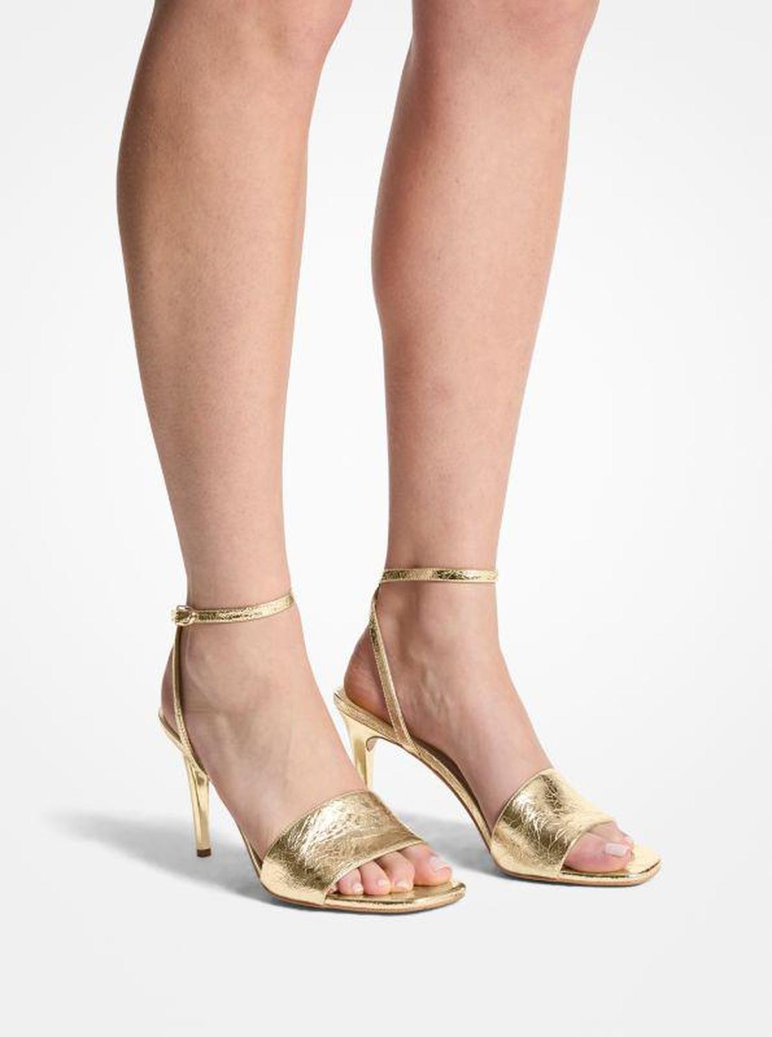 Elyse Crackled Metallic Leather Sandal