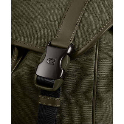 Men's League Flap In Signature Canvas Jacquard Backpack