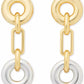 Two-Tone Interlock Linear Drop Earrings