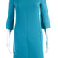 Michael Kors Collection Womens Wool Darted 3/4 Sleeve Sheath Dress Blue