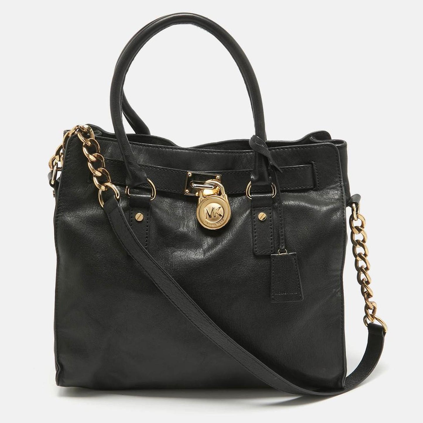 Michael Kors Black Leather Large Hamilton North South Tote