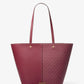 Flora Large Signature Logo and Leather Tote Bag