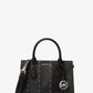 Sheila Small Studded Patchwork and Signature Logo Satchel