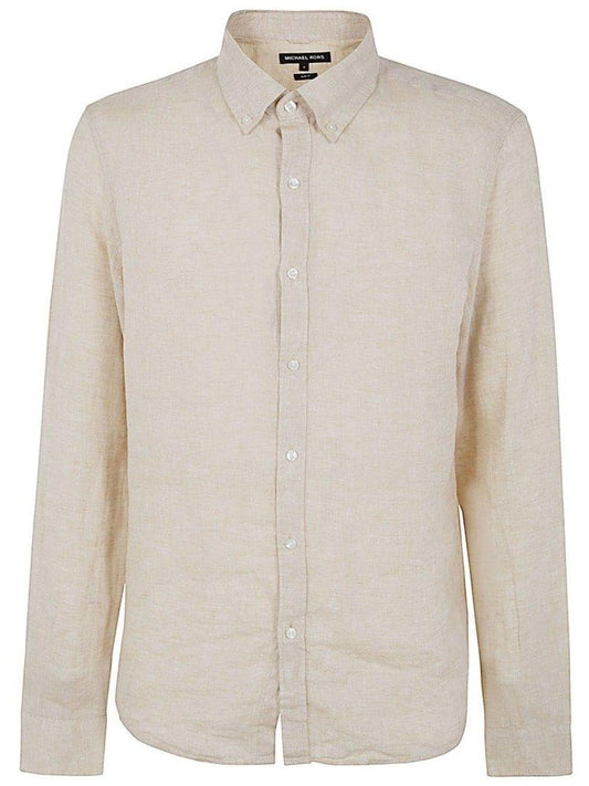 Michael Kors Slub-Texture Curved Hem Shirt