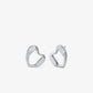 Precious Metal-Plated Brass Heart Stud Earrings