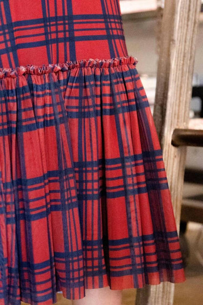 Kym Flounced Midi Skirt In Rachel Island Plaid