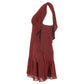MICHAEL  Printed Cascade-Sleeve Mini Dress in Red Polyester