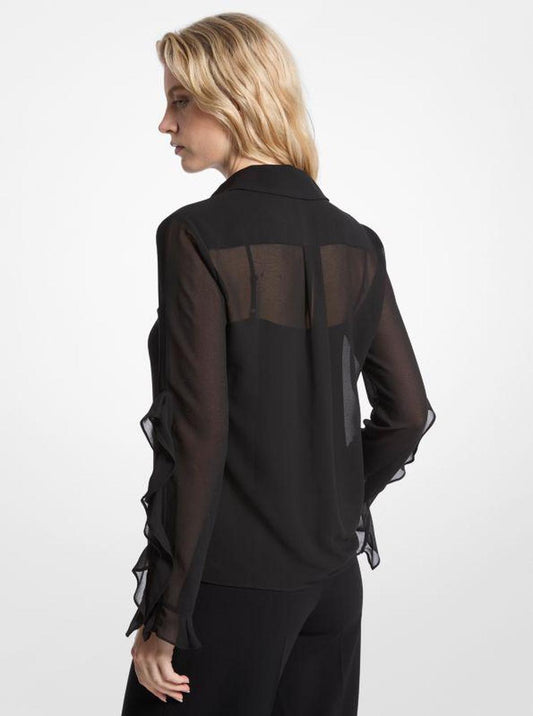 Ruffled Georgette Blouse