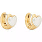 Gold-Tone Small Cubic Zirconia Heart Huggie Hoop Earrings, 0.51"