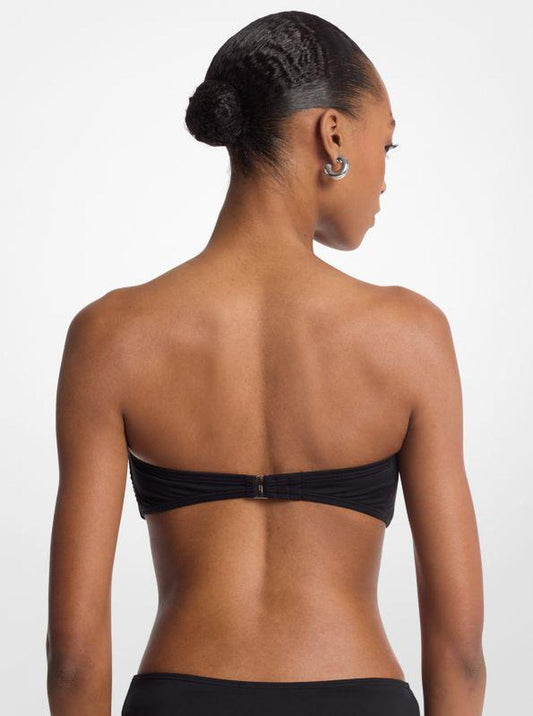 Studded Stretch Nylon Bandeau Bikini Top
