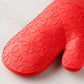 Spade Flower Soft Silicone Oven Mitt Set, 7" x 13"