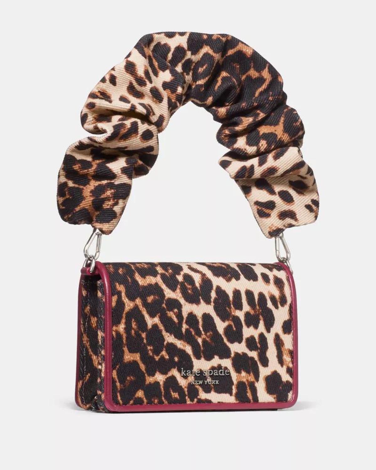 Natasha Leopard Scrunch Strap Mini Bag