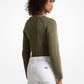 Garment-Dyed Ribbed Cotton Cropped Sweater