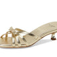 Carolina Metallic Leather Kitten Heel Sandal
