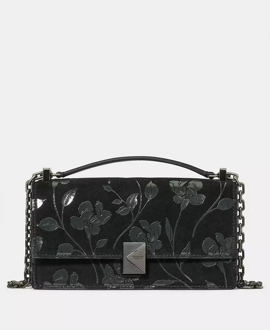 Deco Uptown Blooms Printed Suede Mini Crossbody Bag