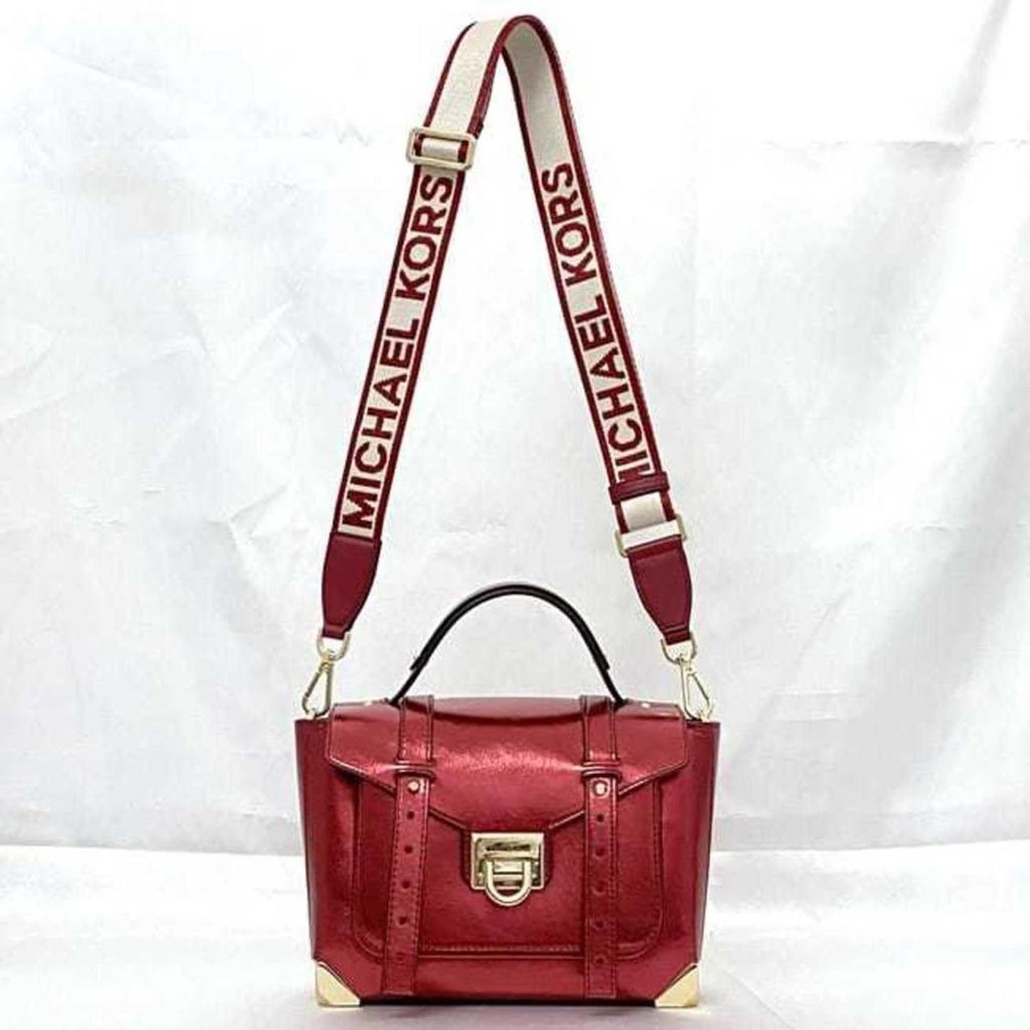 Canvas Leather Handbag Shoulder Bag (Pre-Owned)