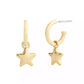 Minimal Star Huggie Drop Earrings