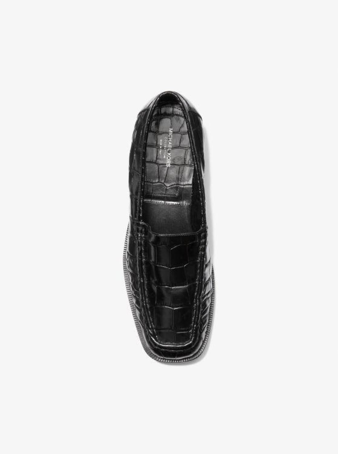 Carolyn Crocodile Embossed Leather Loafer