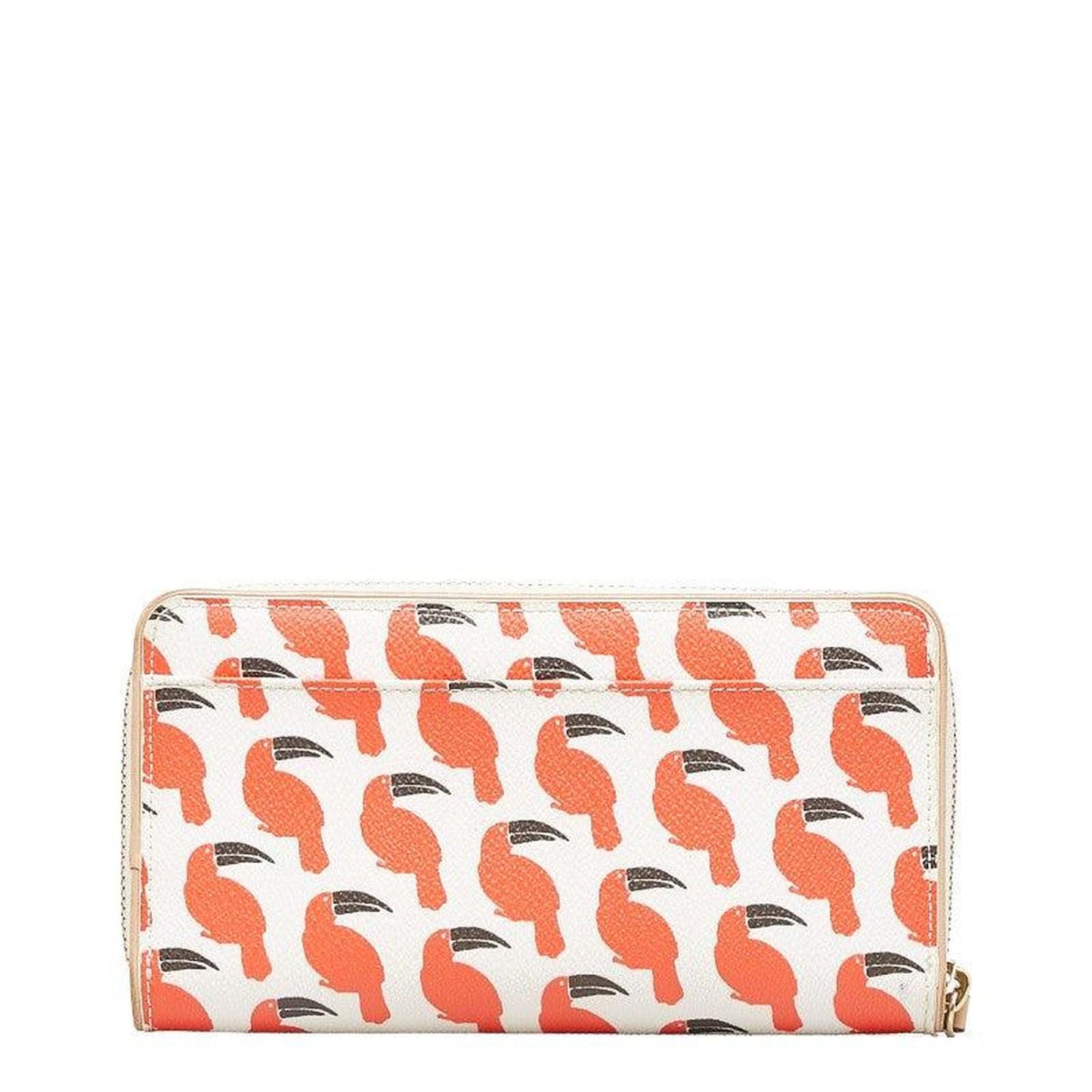 Bird Pattern PVC Leather Zip-Around Wallet