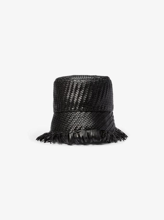 Hand-Woven Leather Bucket Hat