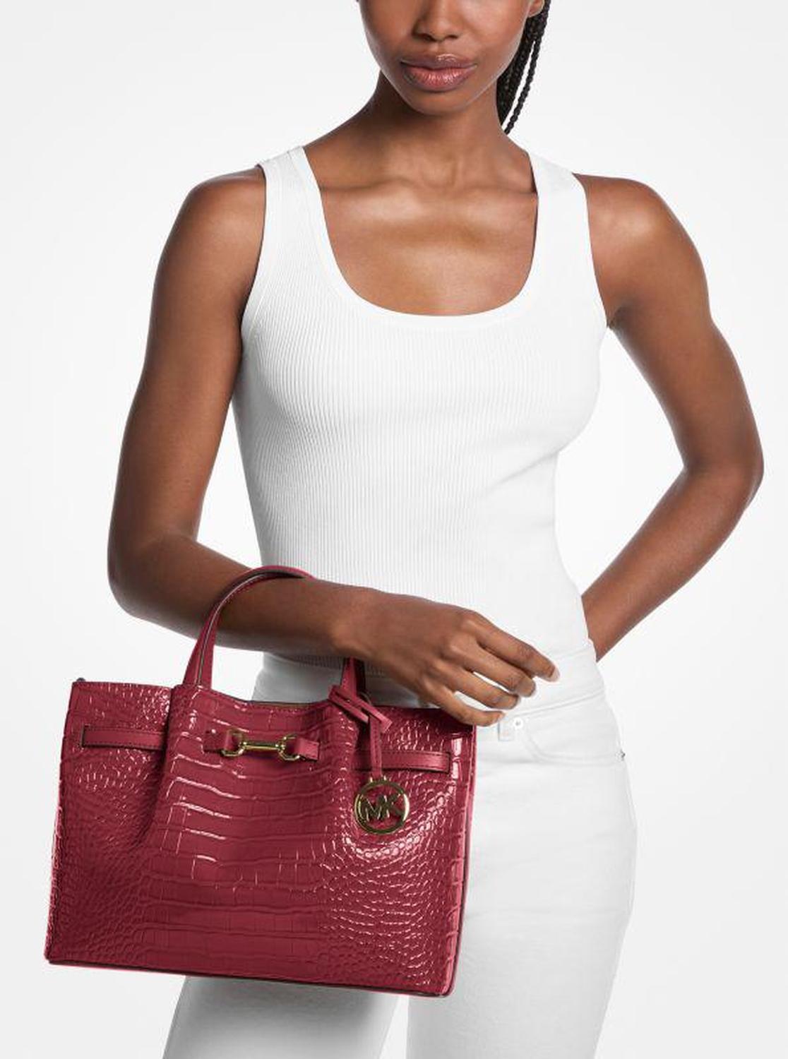 Carson Medium Crocodile Embossed Satchel