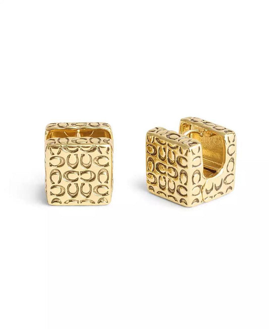 Signature Quilted Cube Huggie Earrings
