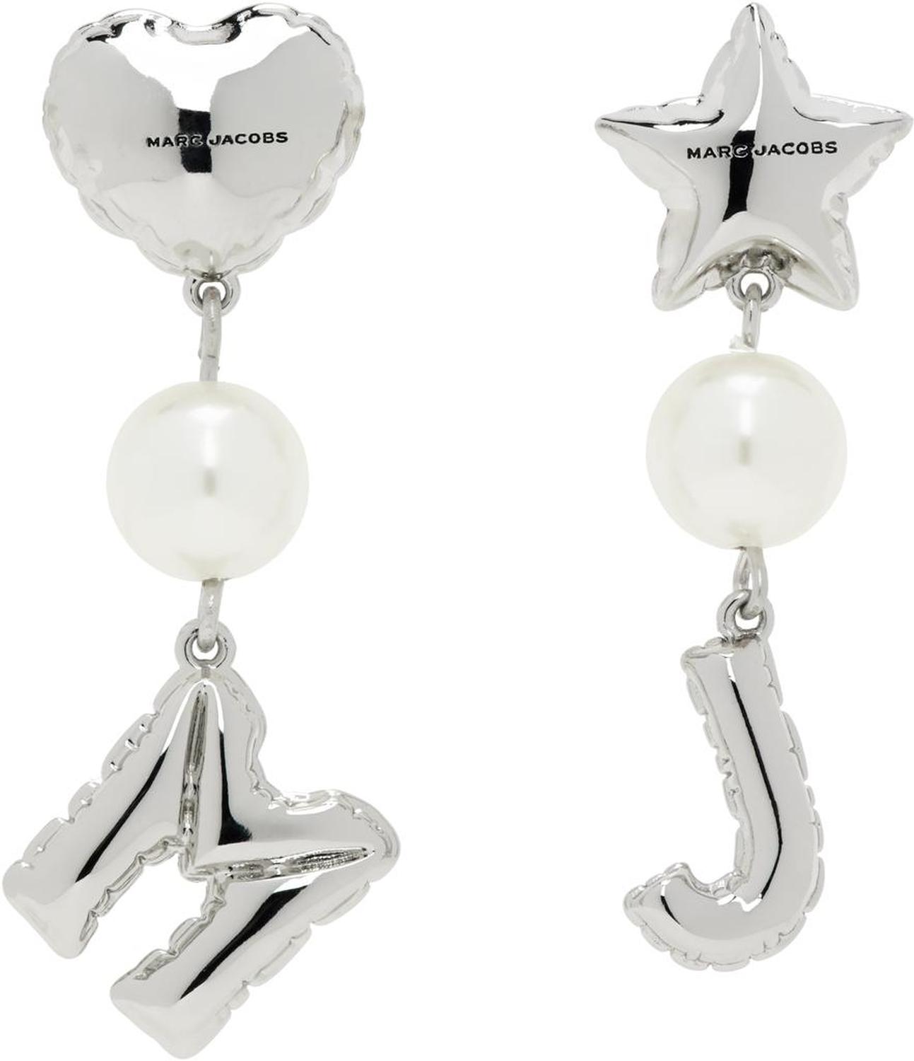 Silver 'The MJ Balloon Pearl' Earrings