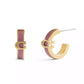 Pink Signature C Enamel Huggie Earrings