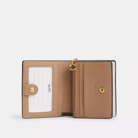 Coach Outlet Snap Wallet In Signature Canvas With Floral Print