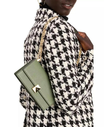 Women's Deco Pebbled Mini Flap Chain Crossbody Bag