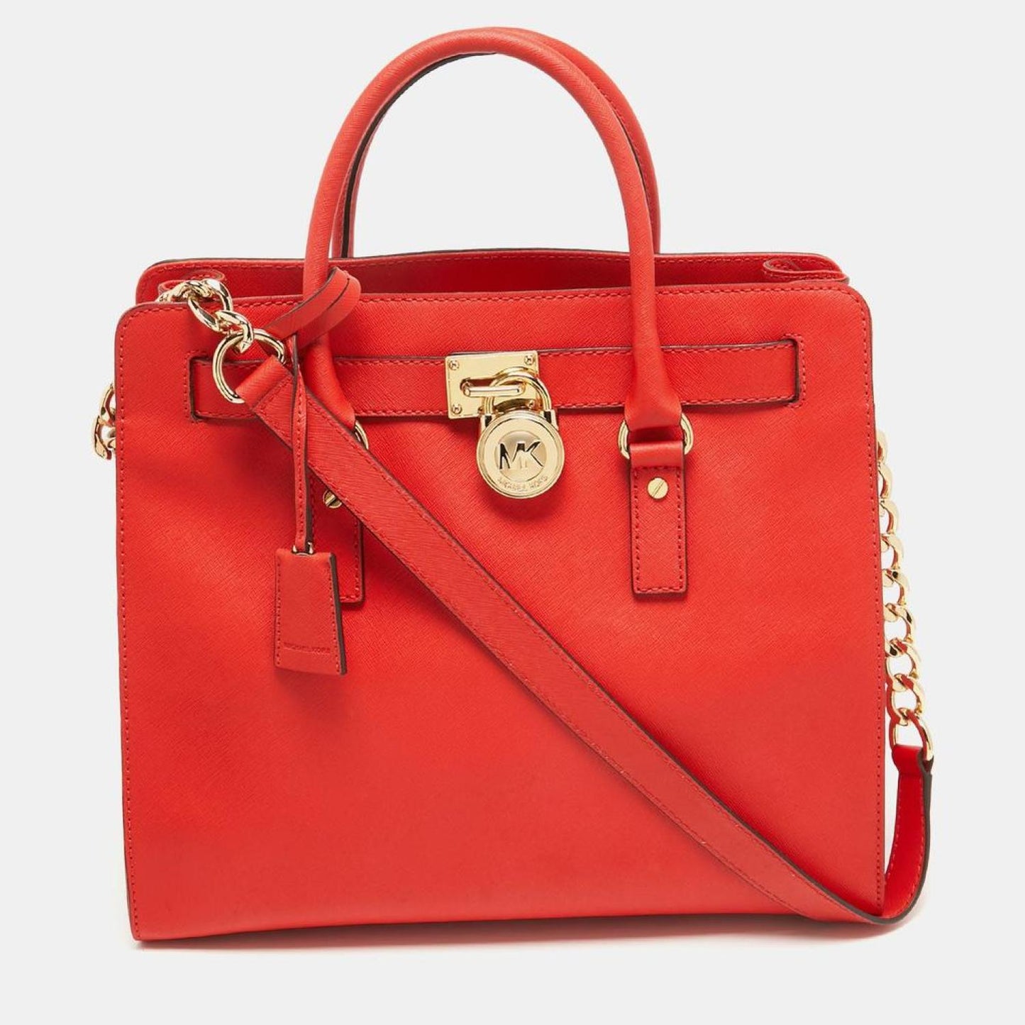 Michael Michael Kors Coral Leather Large Hamilton North South Tote