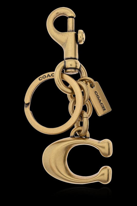 Coach Logo Plaque Keychain