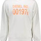 Diesel Crisp White Printed Cotton Sweatshirt