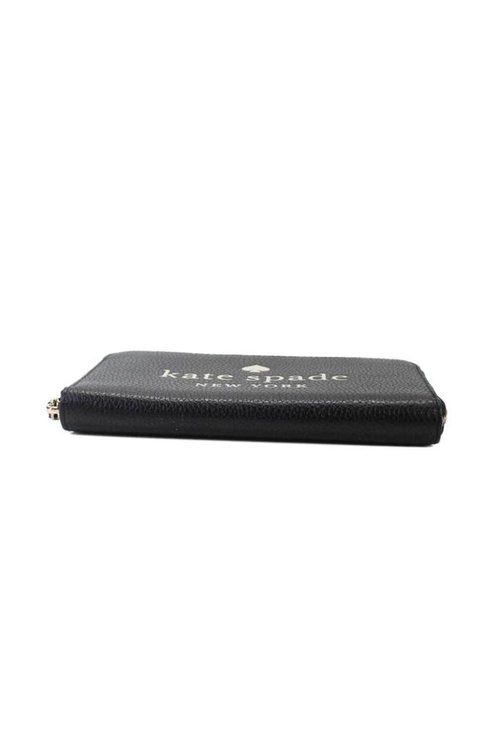 Kate Spade New York Womens Pebbled Leather Large Zip Around Ella Wallet Black