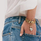 Set in Stone Hinged Silver Bangle