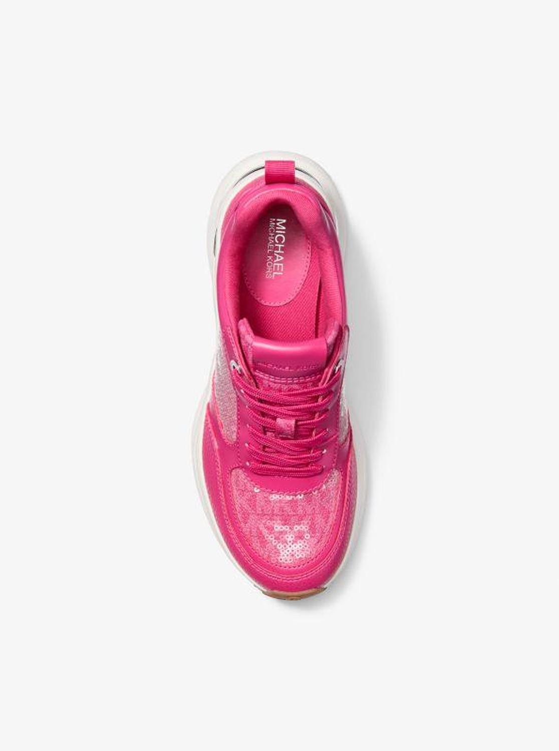 Katrina Sequined Mixed-Media Trainer