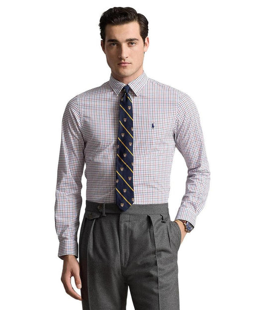 Classic Fit Plaid Stretch Poplin Shirt