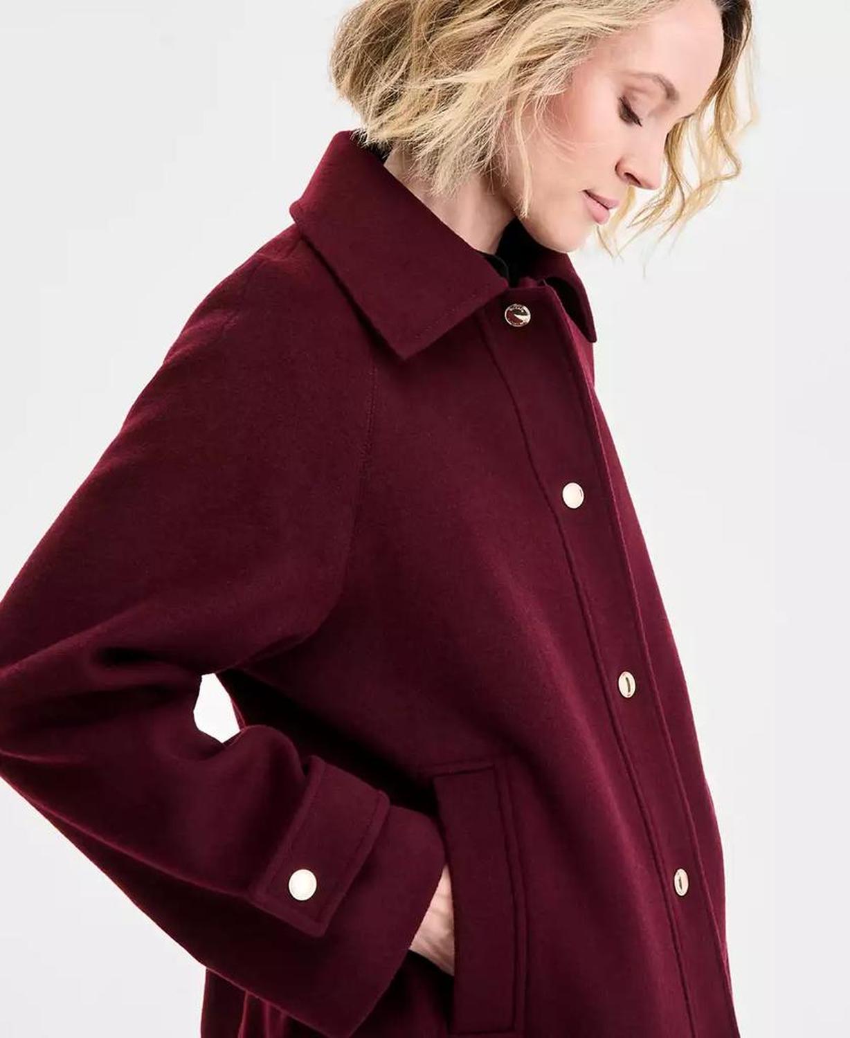 Women's Collared Button-Front Coat, Exclusively at Macy's