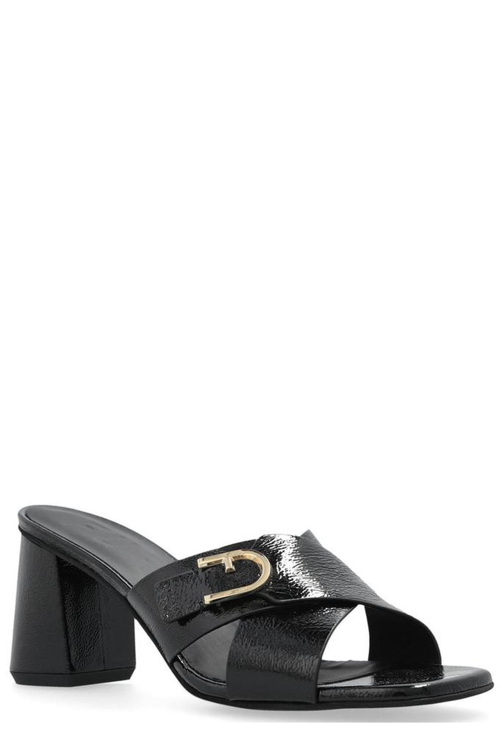 Furla Chic Buckle Detailed Heeled Mules