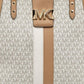 Michael Kors Vanilla/tan Siganture Coated Canvas And Leather Karlie Tote