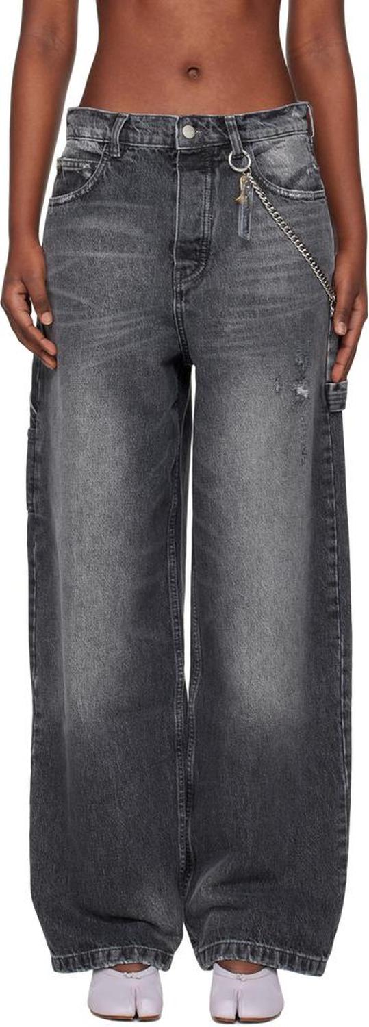 Gray Charm Oversized Jeans