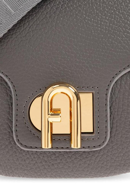 Furla Logo Plaque Foldover-Top Shoulder Bag