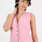 Women's V-Neck Sleeveless Button-Front Vest