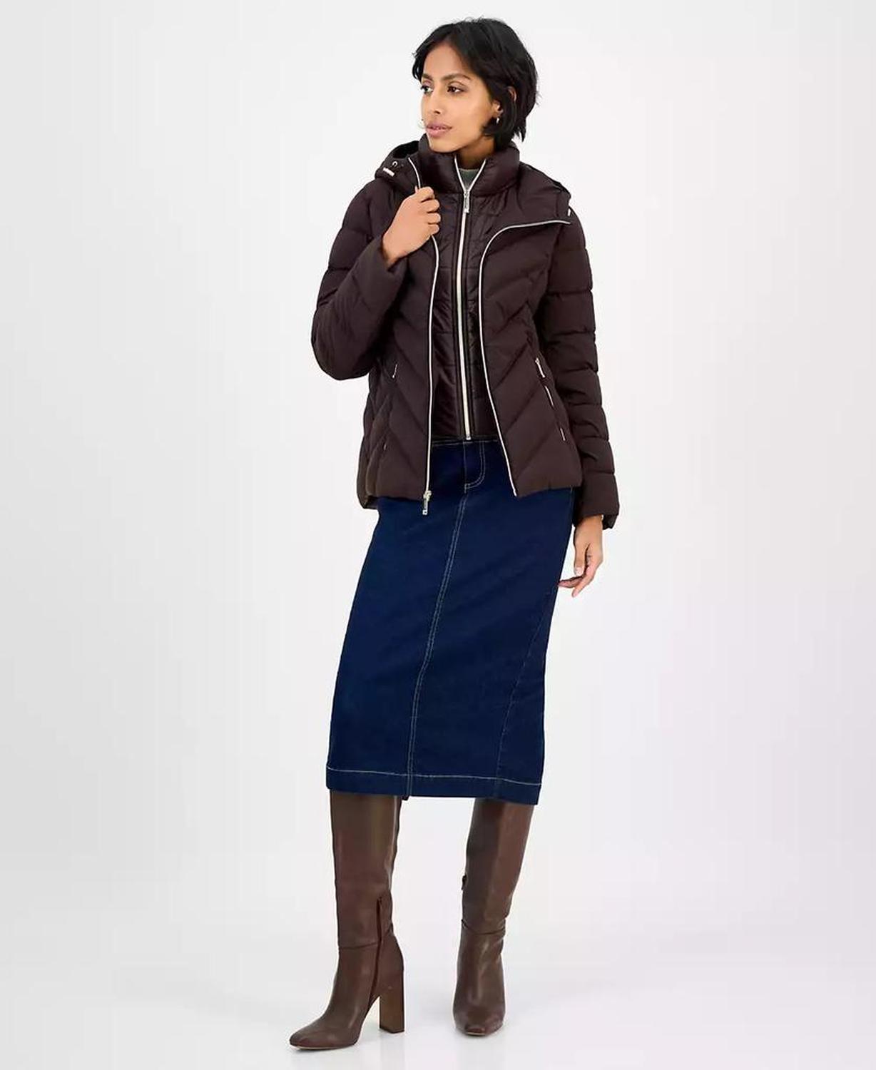 Women's Hooded Bibbed Packable Puffer Coat