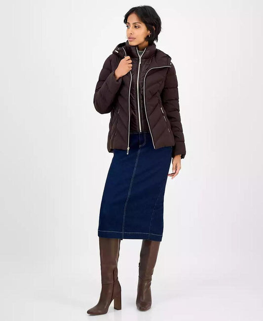 Women's Hooded Bibbed Packable Puffer Coat