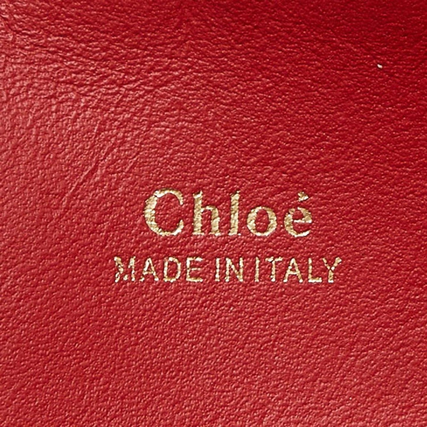 Chloe Red/brown Leather Medium Baylee Tote