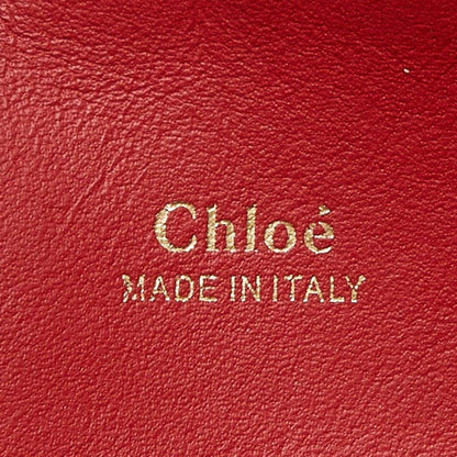 Chloe Red/brown Leather Medium Baylee Tote